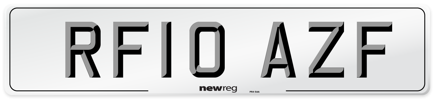 RF10 AZF Number Plate from New Reg